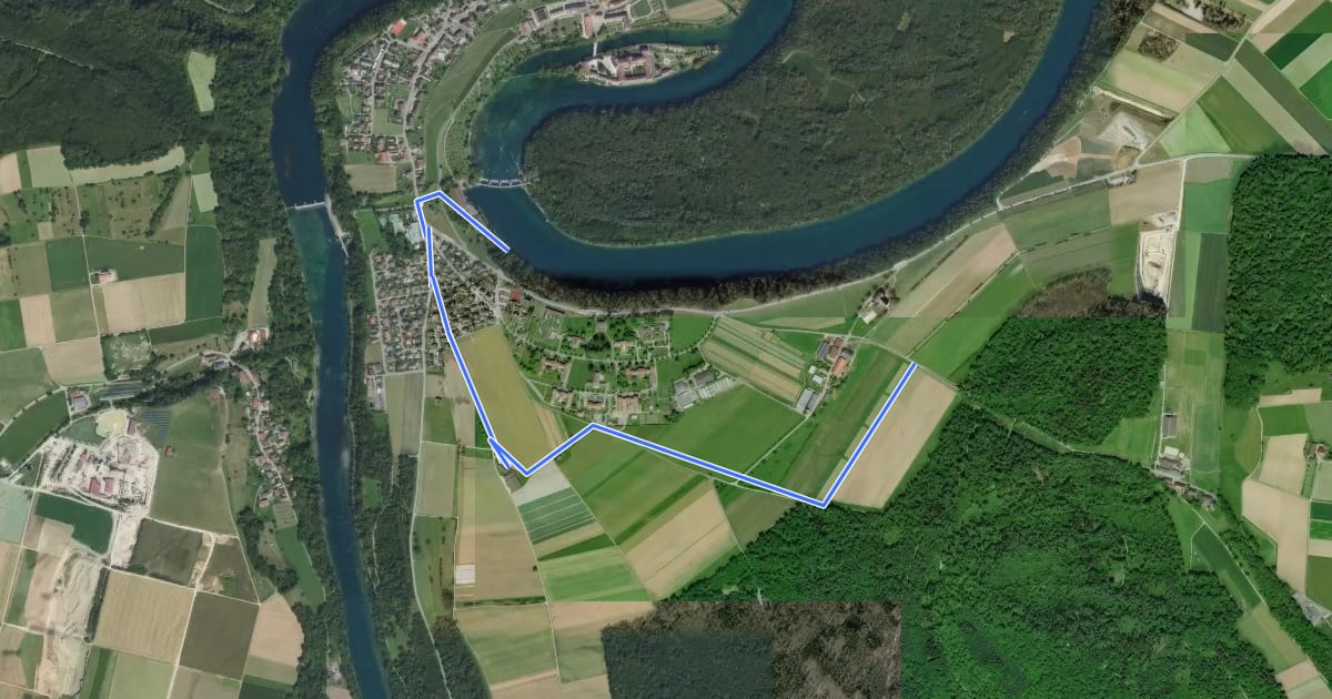 Маршрут Feldweg на спутниковом снимке