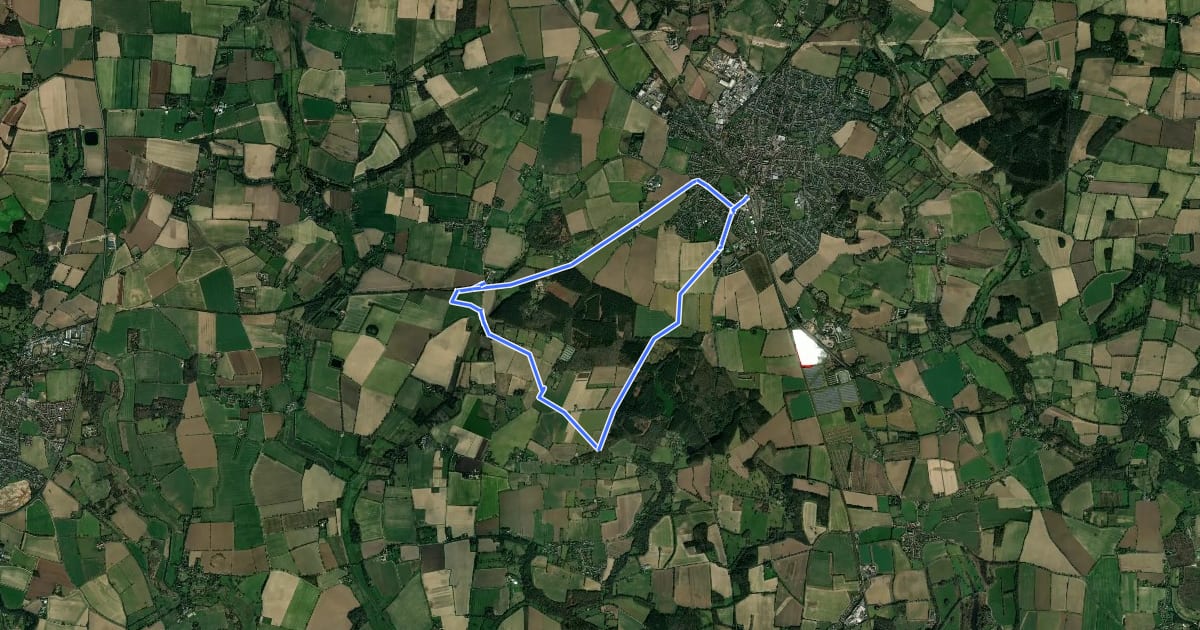 Маршрут Felmingham Circular Walk на спутниковом снимке
