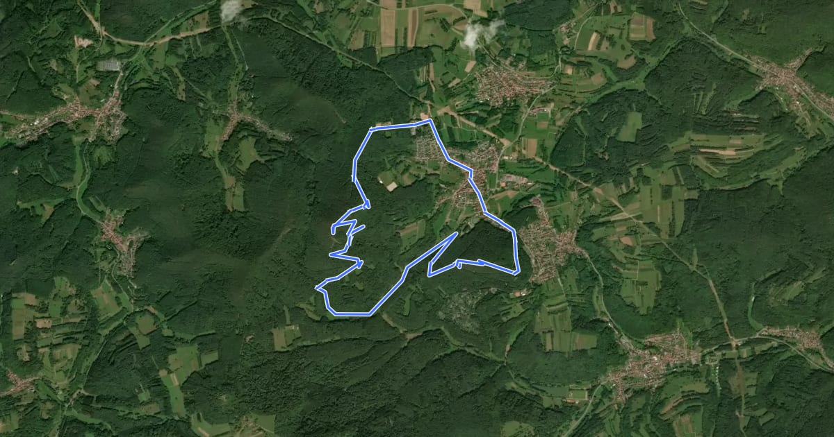 Маршрут Felsenweg Gossersweiler-Stein на спутниковом снимке