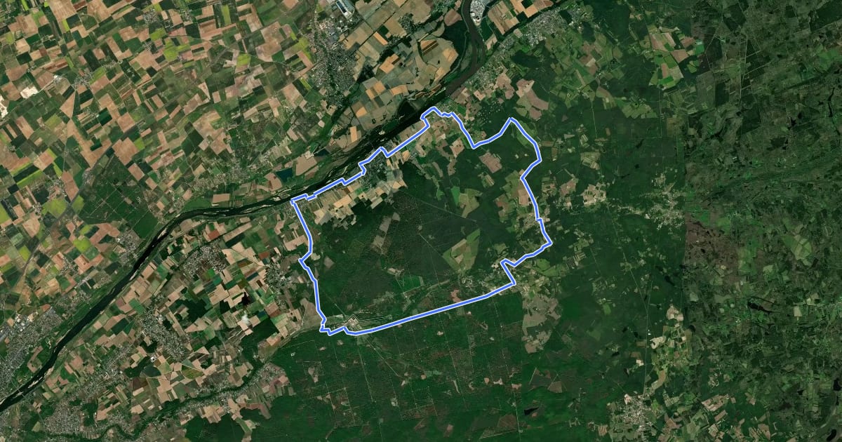 Маршрут Fenètre sur Loire на спутниковом снимке