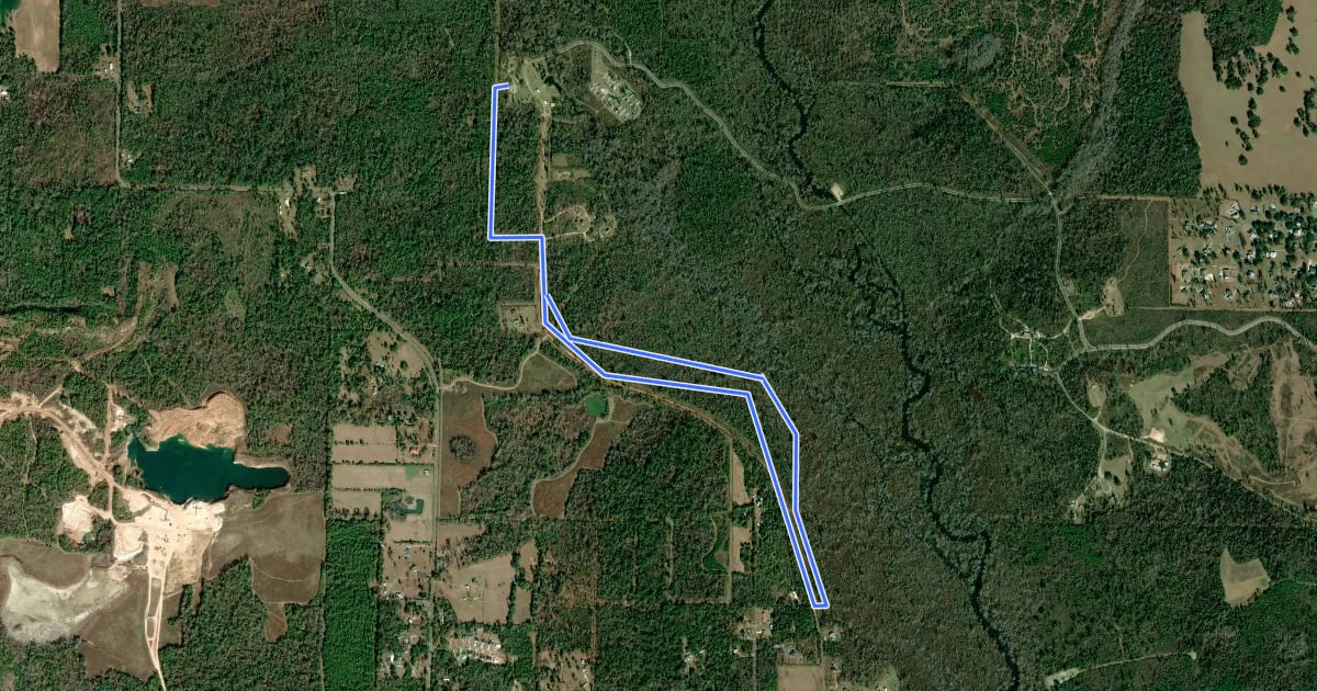 Маршрут Fence Trail (yellow) на спутниковом снимке