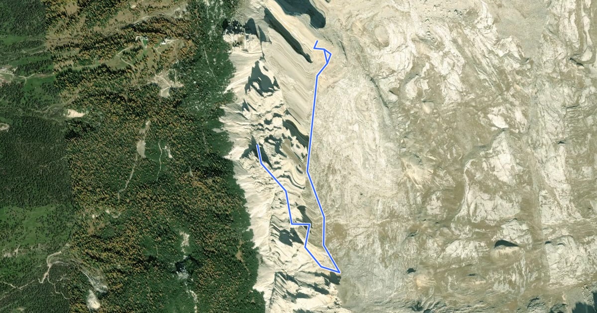 Маршрут Ferata dla Crusc - Heiligkreuzkofelsteig - Ferrata Monte Cavallo на спутниковом снимке