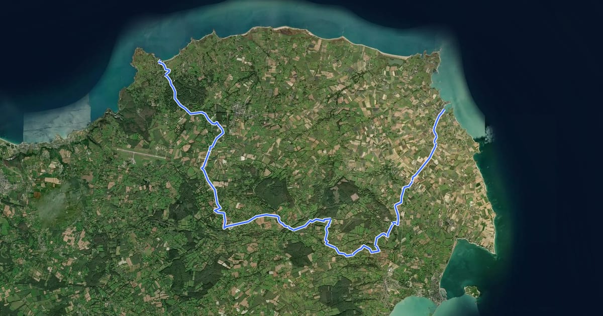 Маршрут Fermanville à Barfleur par les terres на спутниковом снимке