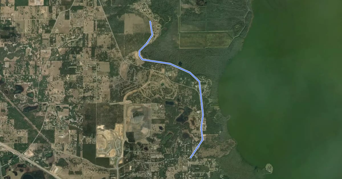 Маршрут Ferndale Connector на спутниковом снимке