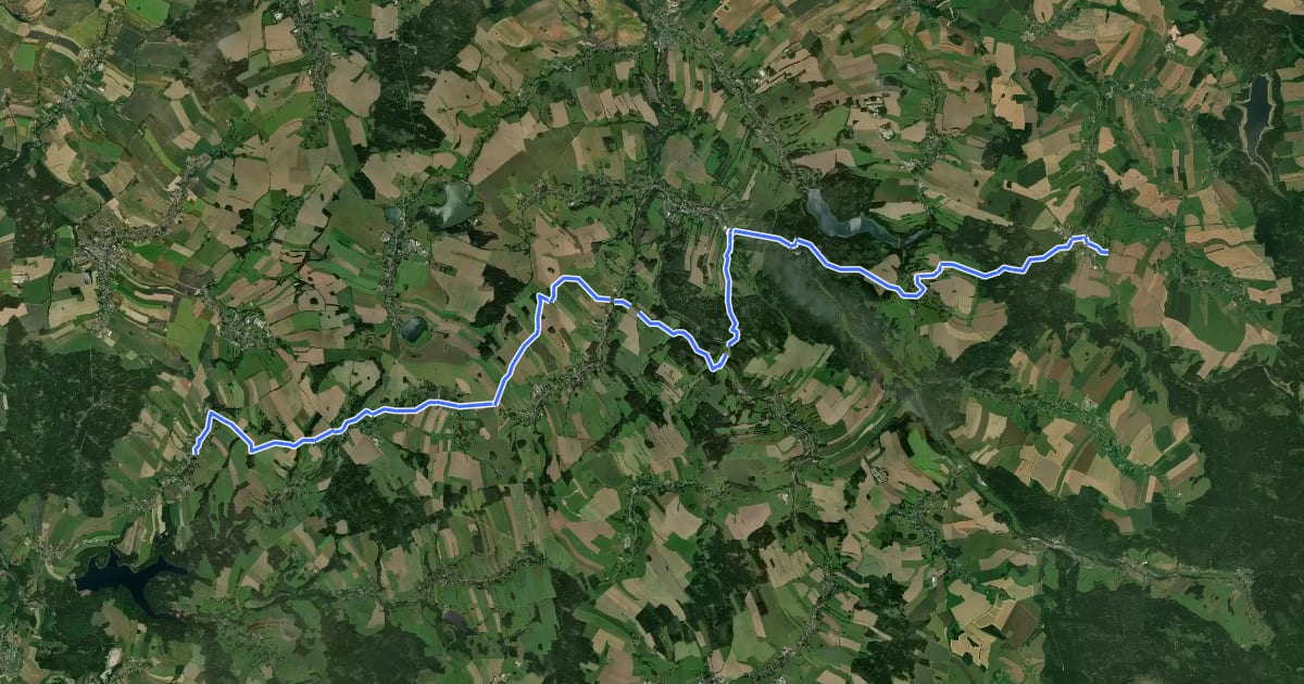 Маршрут Fernwanderweg Görlitz – Greiz (Teil: Frauenstein – Lippersdorf) на спутниковом снимке