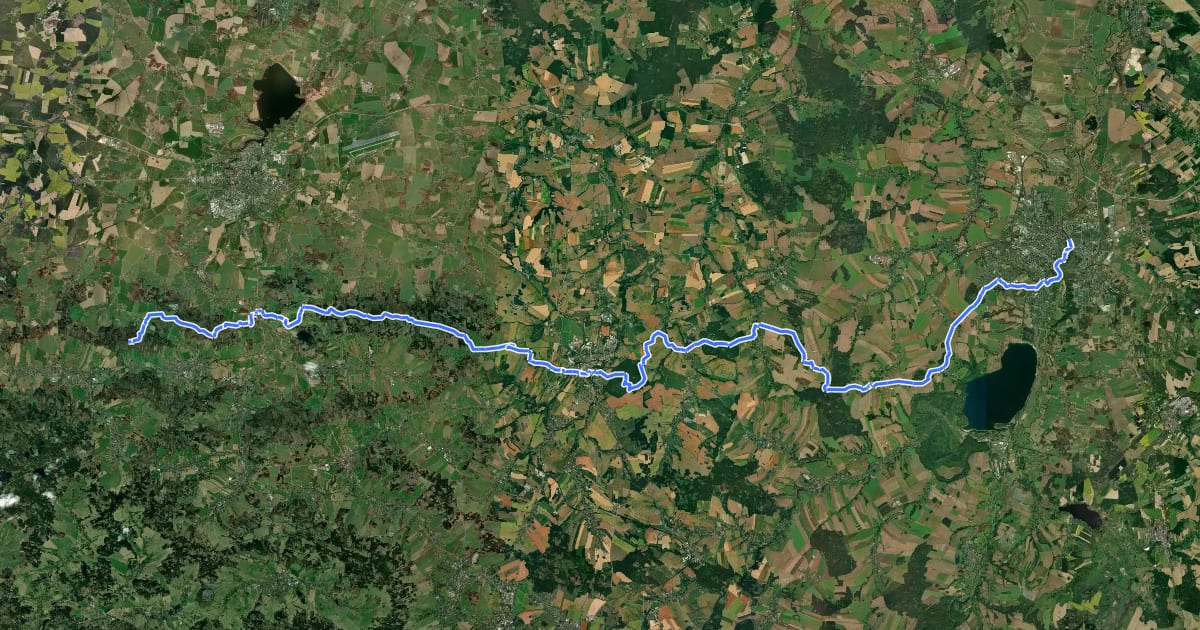 Маршрут Fernwanderweg Görlitz – Greiz (Teil: Görlitz – Großer Picho) на спутниковом снимке