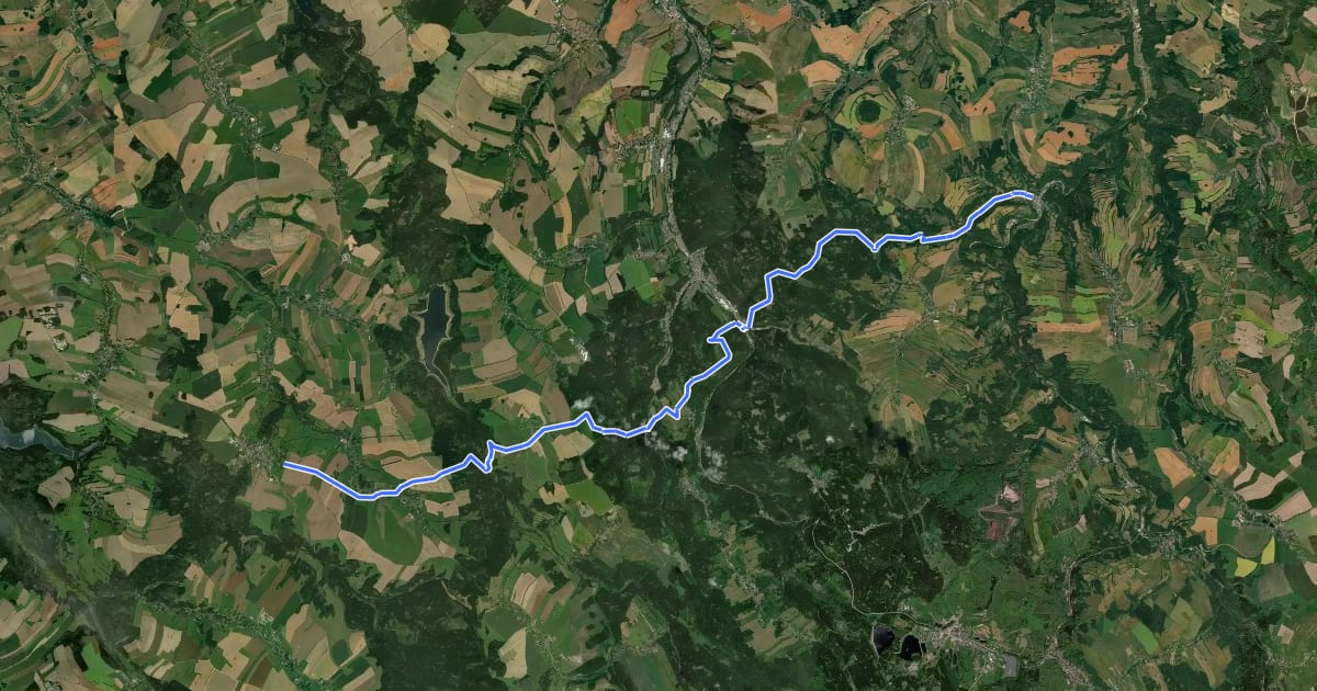 Маршрут Fernwanderweg Görlitz – Greiz (Teil: Glashütte – Frauenstein) на спутниковом снимке