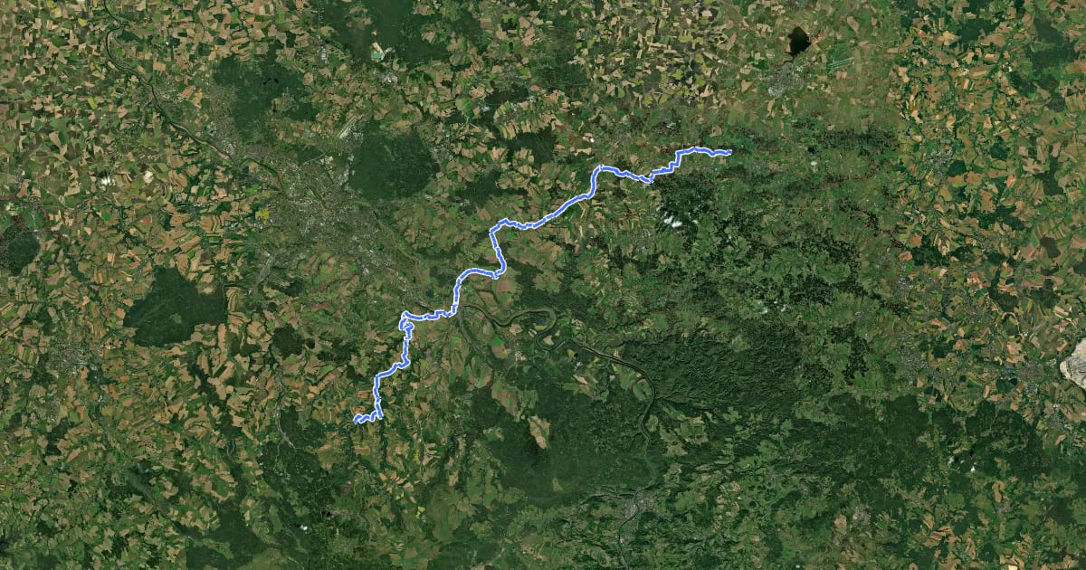 Маршрут Fernwanderweg Görlitz – Greiz (Teil: Großer Picho – Glashütte) на спутниковом снимке
