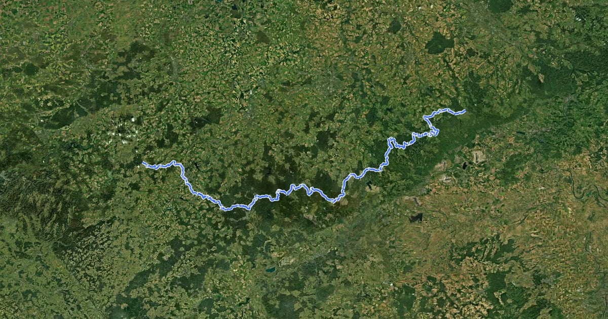 Маршрут Fernwanderweg Zittau – Wernigerode (Sachsen West) на спутниковом снимке