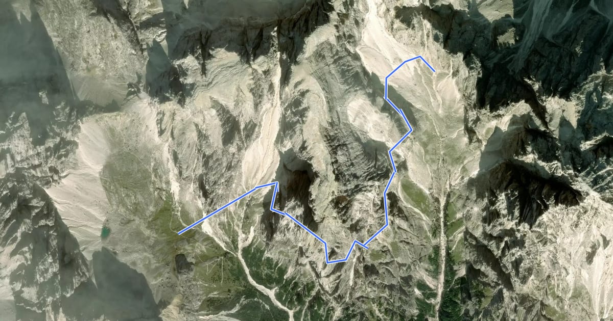 Маршрут Ferrata Cengia Gabriella на спутниковом снимке