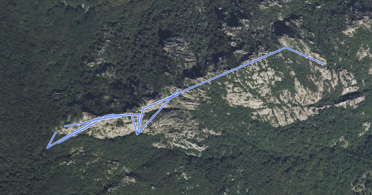 Маршрут Ferrata degli Artisti на спутниковом снимке