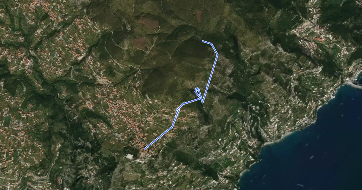 Маршрут Ferrata di Cospita на спутниковом снимке