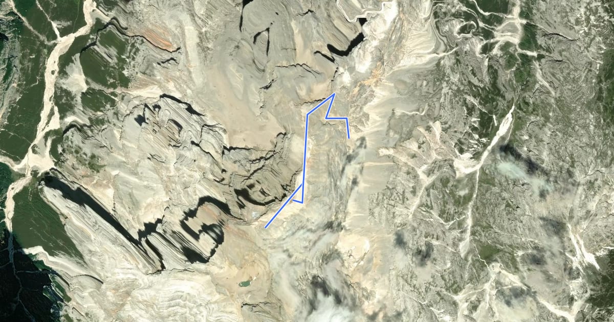 Маршрут Ferrata Formenton на спутниковом снимке
