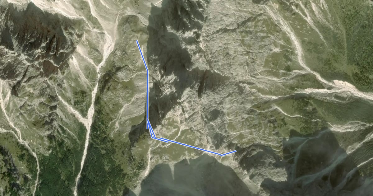 Маршрут Ferrata Mazzetta на спутниковом снимке