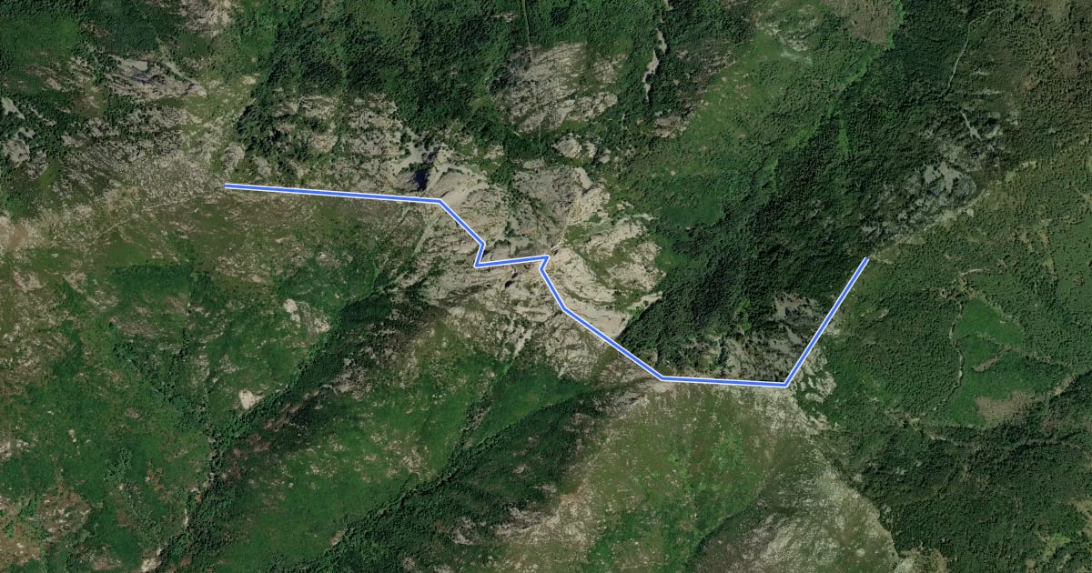 Маршрут Ferrata monte Capanne на спутниковом снимке