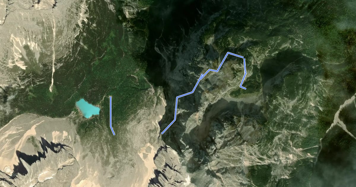 Маршрут Ferrata Vandelli на спутниковом снимке
