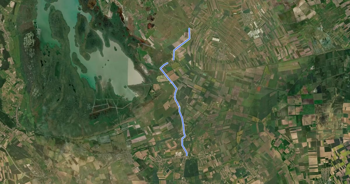 Маршрут Fertőd-Fertőújlak на спутниковом снимке