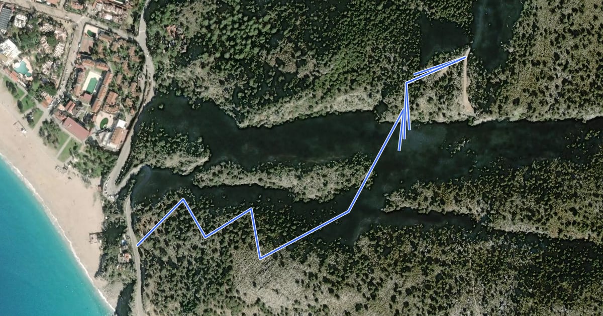Маршрут Fethiye Trail на спутниковом снимке