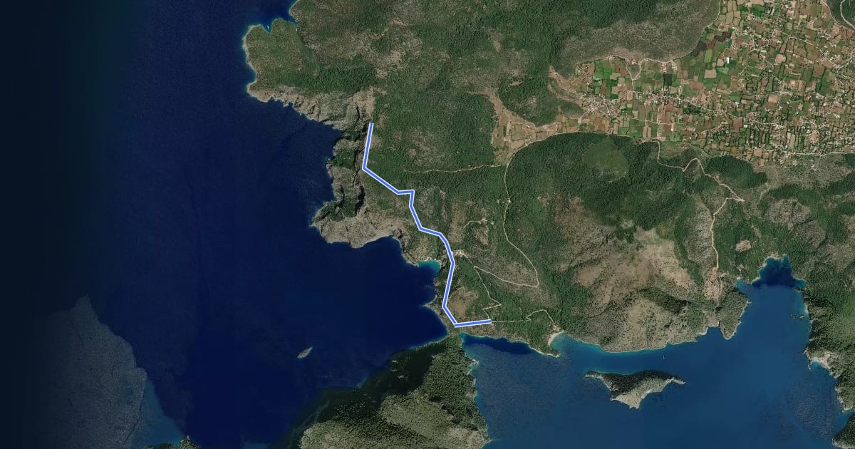 Маршрут Fethiye Trail from Akfule to the Darbogaz на спутниковом снимке