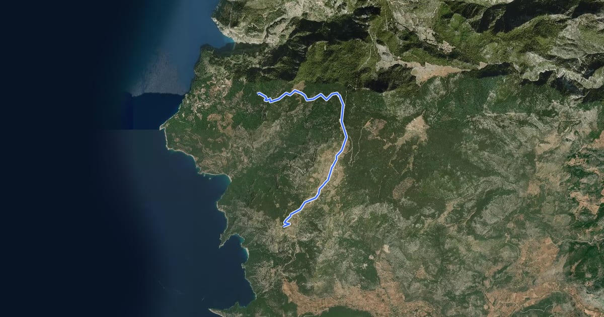 Маршрут Fethiye trail from Alinca to Faralya на спутниковом снимке