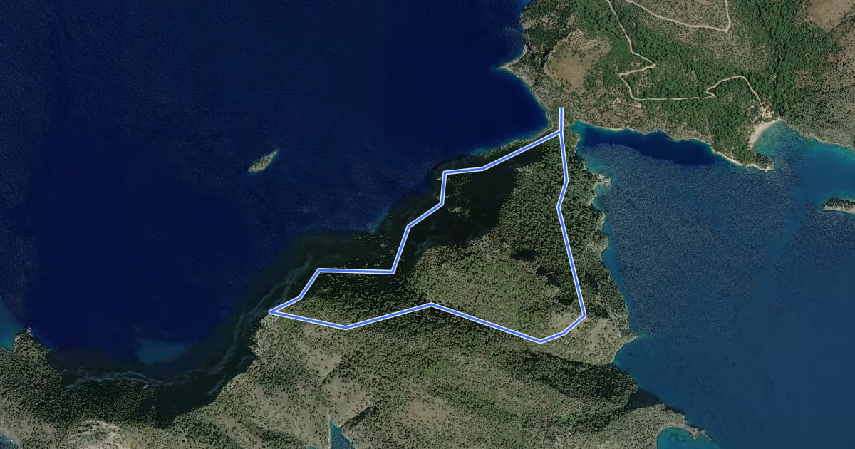 Маршрут Fethiye Trail from Darbogaz to the Iblis Burnu and Darbogaz на спутниковом снимке
