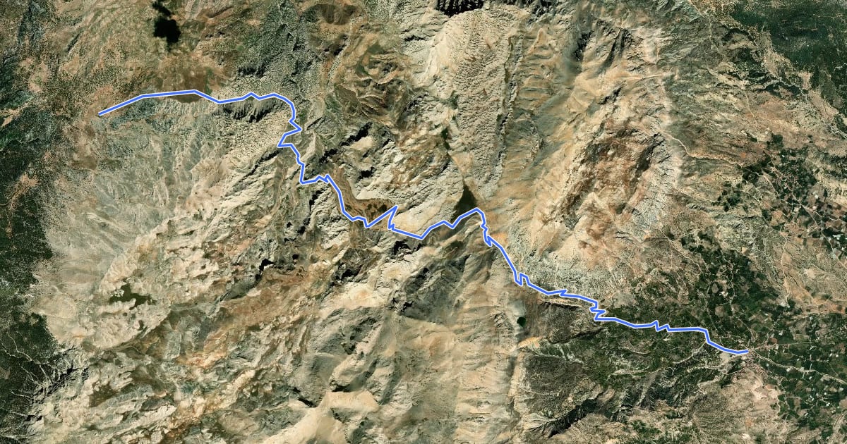 Маршрут Fethiye Trail from Gömbe to Uyluk tepe and Cemalan Yaylasi на спутниковом снимке