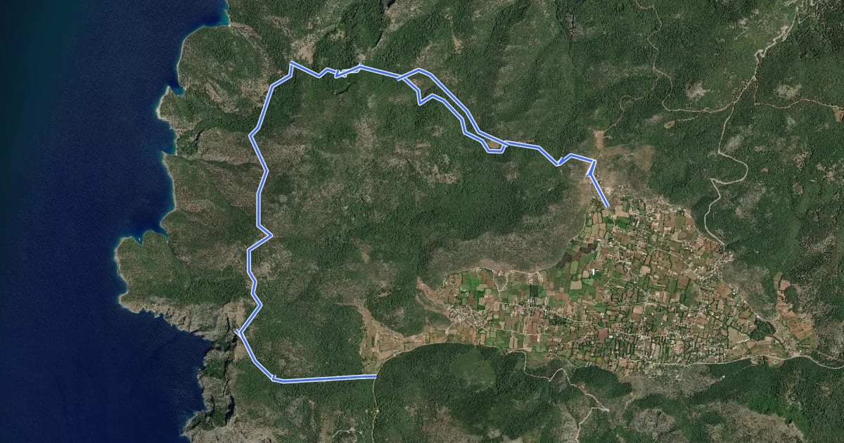 Маршрут Fethiye Trail from Kayaköy to Afcule Church на спутниковом снимке
