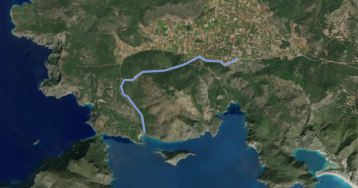 Маршрут Fethiye Trail from Kayaköy to the Gemiler Beach на спутниковом снимке