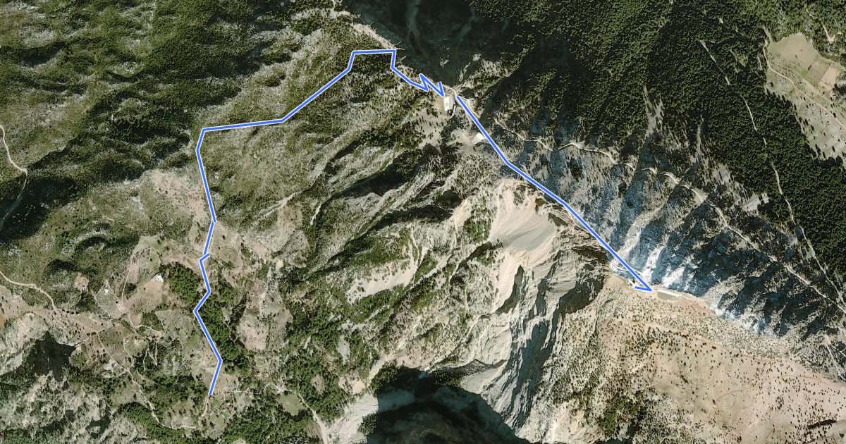 Маршрут Fethiye Trail from Lician way to the Babadag на спутниковом снимке