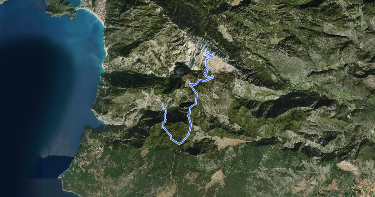 Маршрут Fethiye Trail from the Kirme to the Babadag на спутниковом снимке
