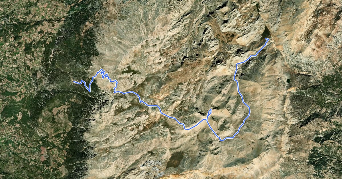 Маршрут Fethiye Trail from Şubaşı Yaylası to the Uyluk tepe and Kizilcagolcuk на спутниковом снимке