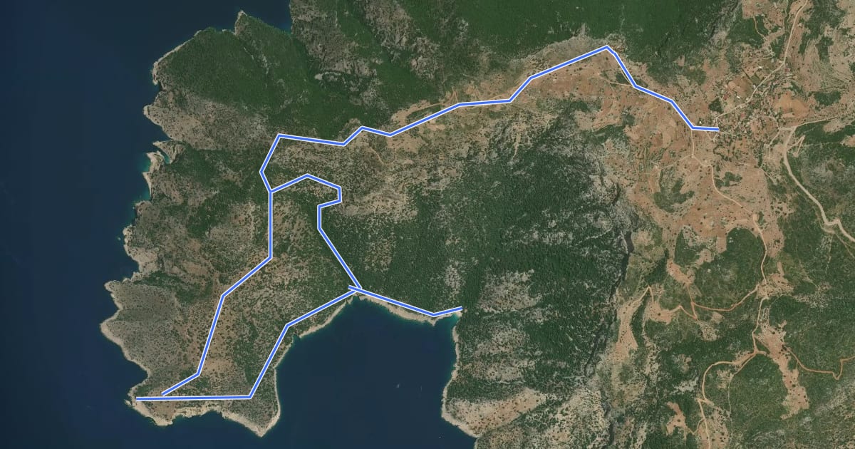 Маршрут Fethiye trail Yediburunlar-Buyuk Cakil-Yediburunlar на спутниковом снимке