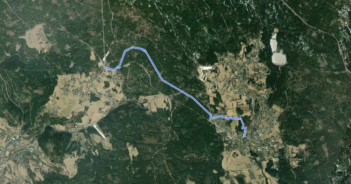 Маршрут Fichtelberg Bocksgrabenweg на спутниковом снимке