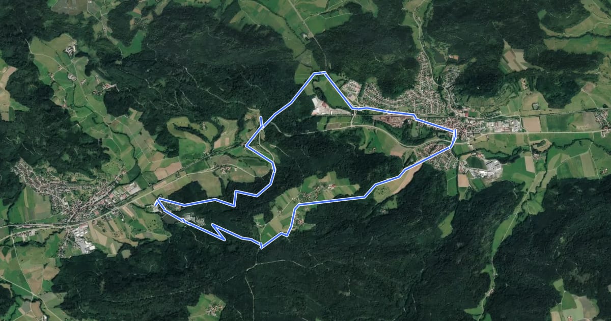 Маршрут Fichtenberg Rundwanderweg 1 на спутниковом снимке