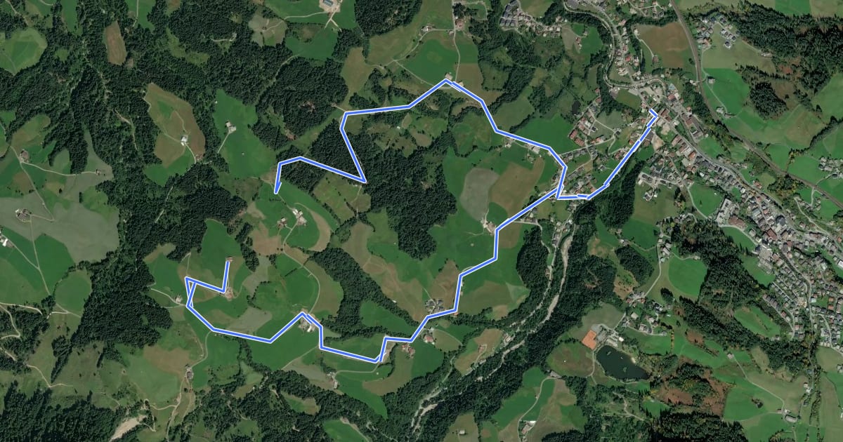 Маршрут Fieberbrunn - Hochkogel на спутниковом снимке