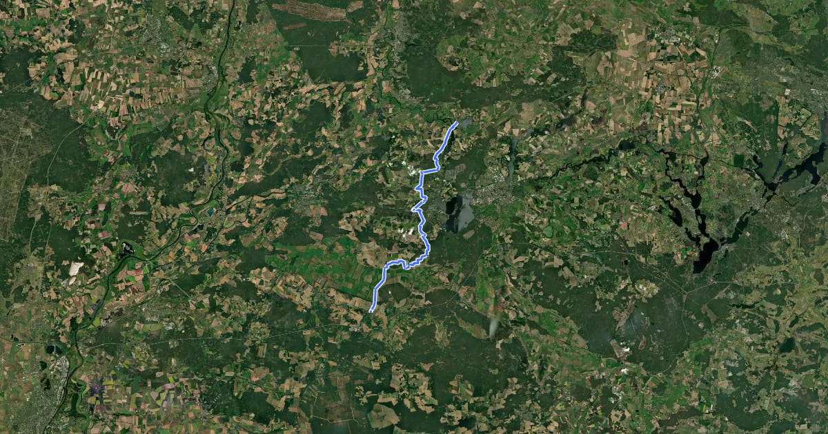 Маршрут Fiener-Bruch-Havel-Wanderweg на спутниковом снимке