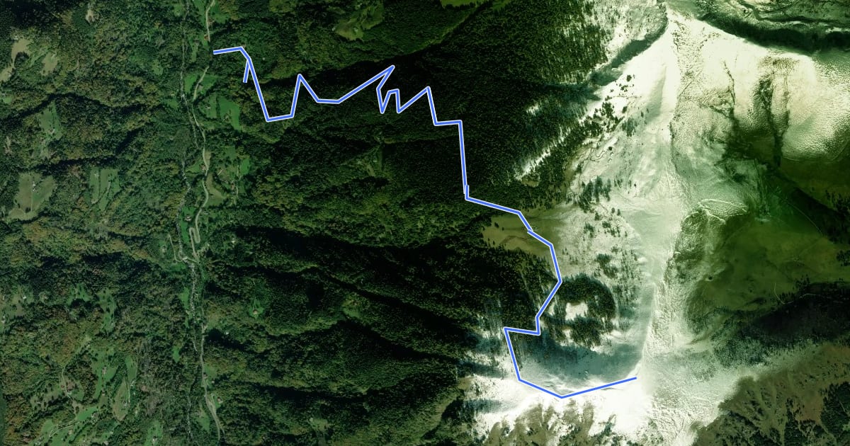 Маршрут Fienili Frei - Monte Carena на спутниковом снимке