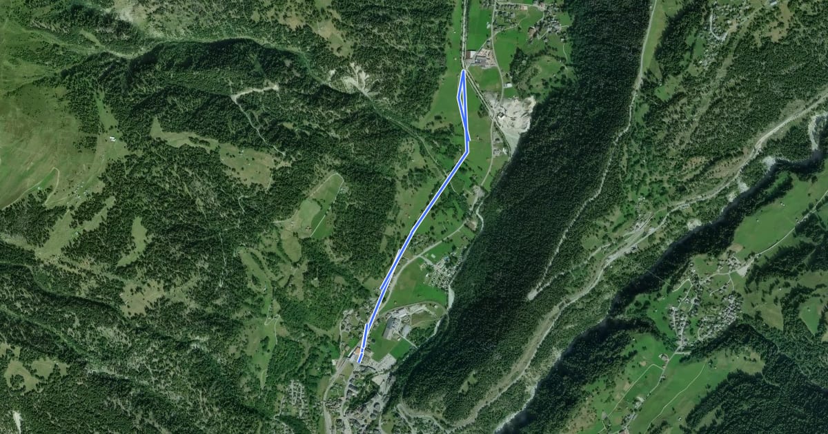 Маршрут Fiesch - Fieschertal на спутниковом снимке