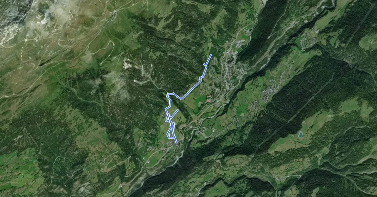 Маршрут Fiesch - Zum Holz - Lax на спутниковом снимке