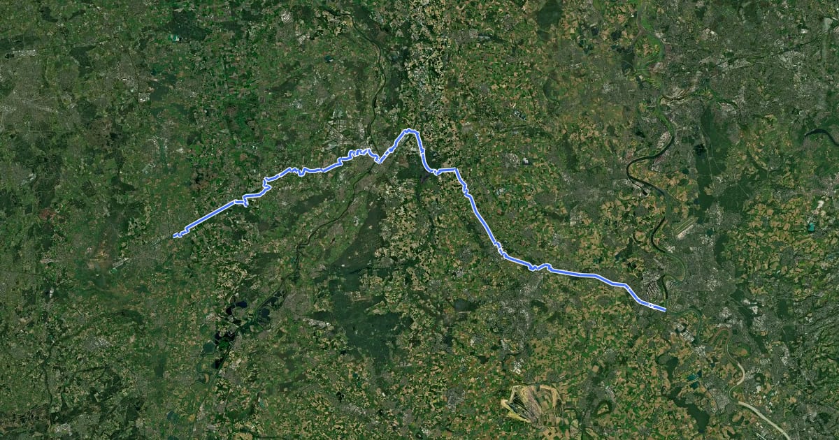 Маршрут Fietsallee am Nordkanal на спутниковом снимке