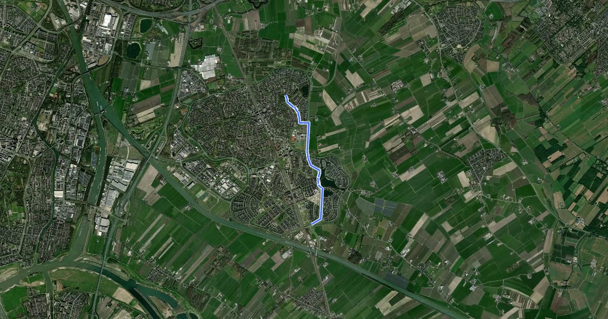 Маршрут Fietsnet Houten Route 8 на спутниковом снимке