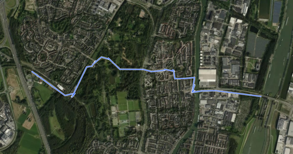 Маршрут Fietsnet Nieuwegein Route I на спутниковом снимке