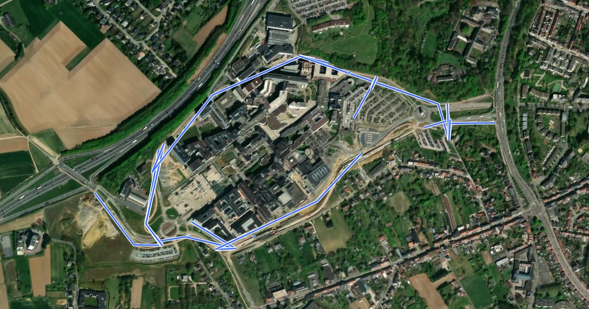 Маршрут Fietsring Gasthuisberg на спутниковом снимке