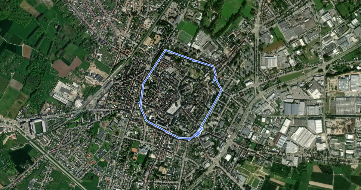 Маршрут Fietsring Sint-Truiden на спутниковом снимке