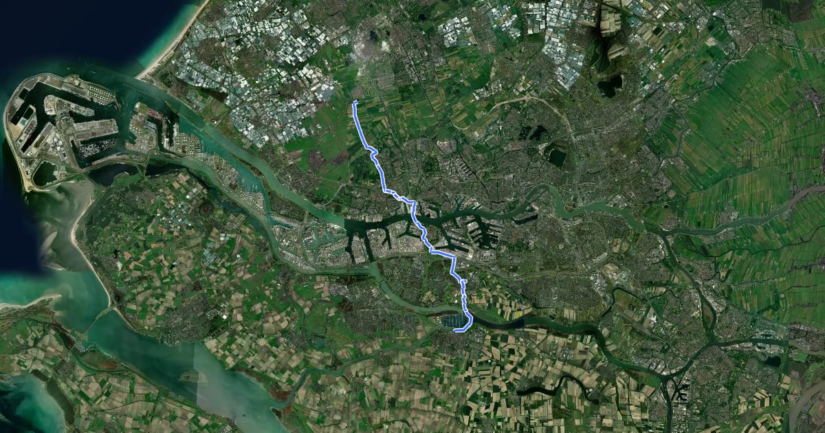 Маршрут Fietsroute 1 на спутниковом снимке