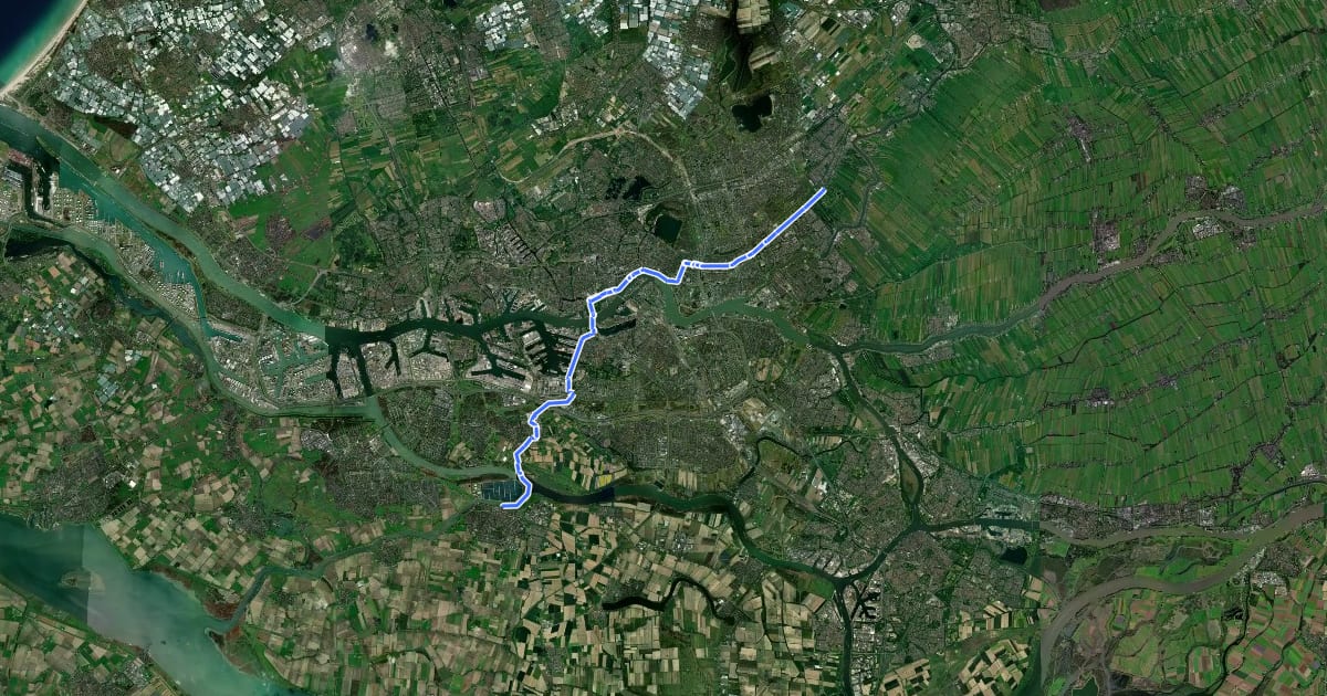 Маршрут Fietsroute 11 на спутниковом снимке