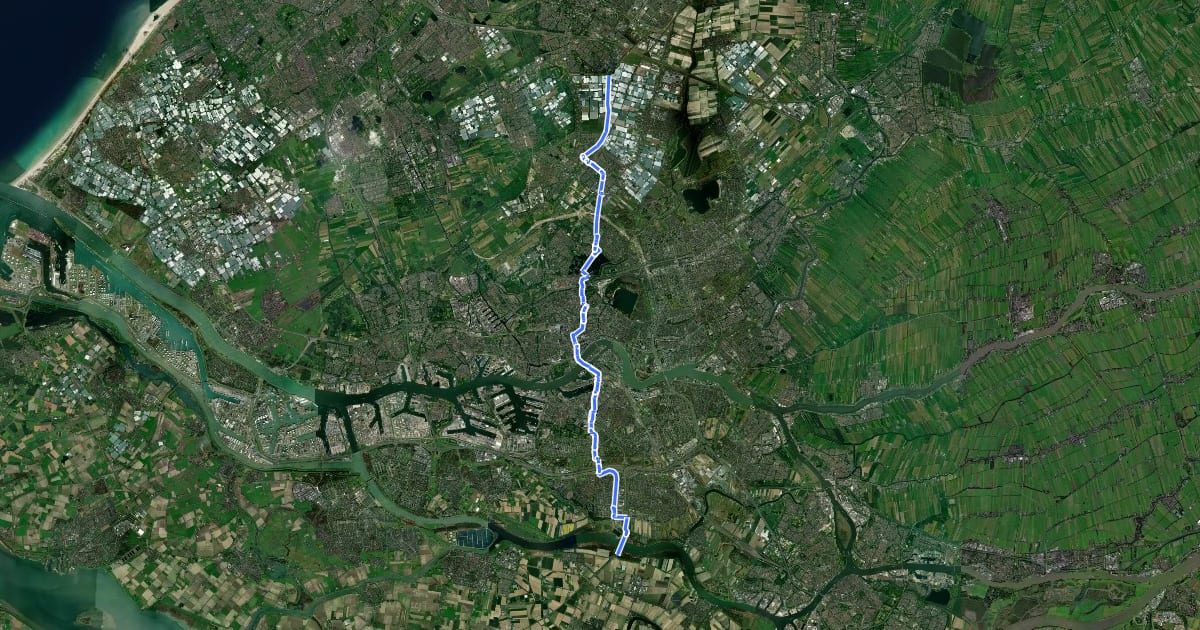 Маршрут Fietsroute 5 на спутниковом снимке