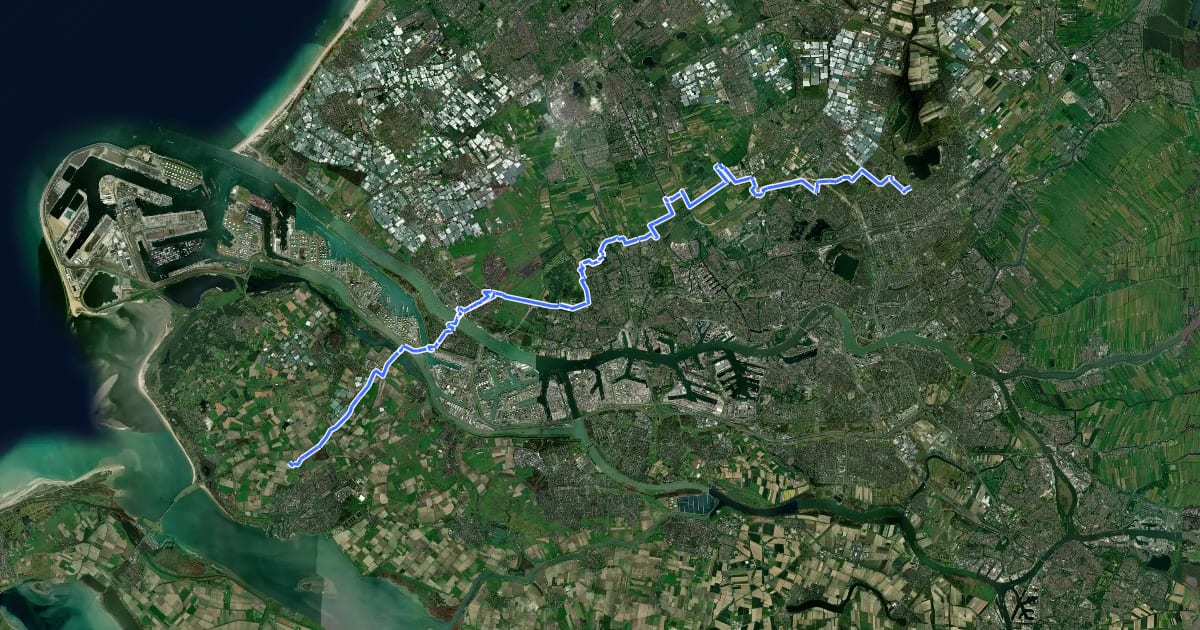 Маршрут Fietsroute 7 на спутниковом снимке