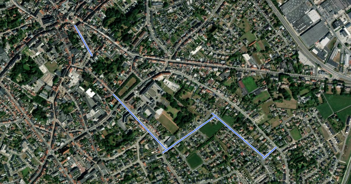 Маршрут Fietsroute De Kam - stadscentrum на спутниковом снимке