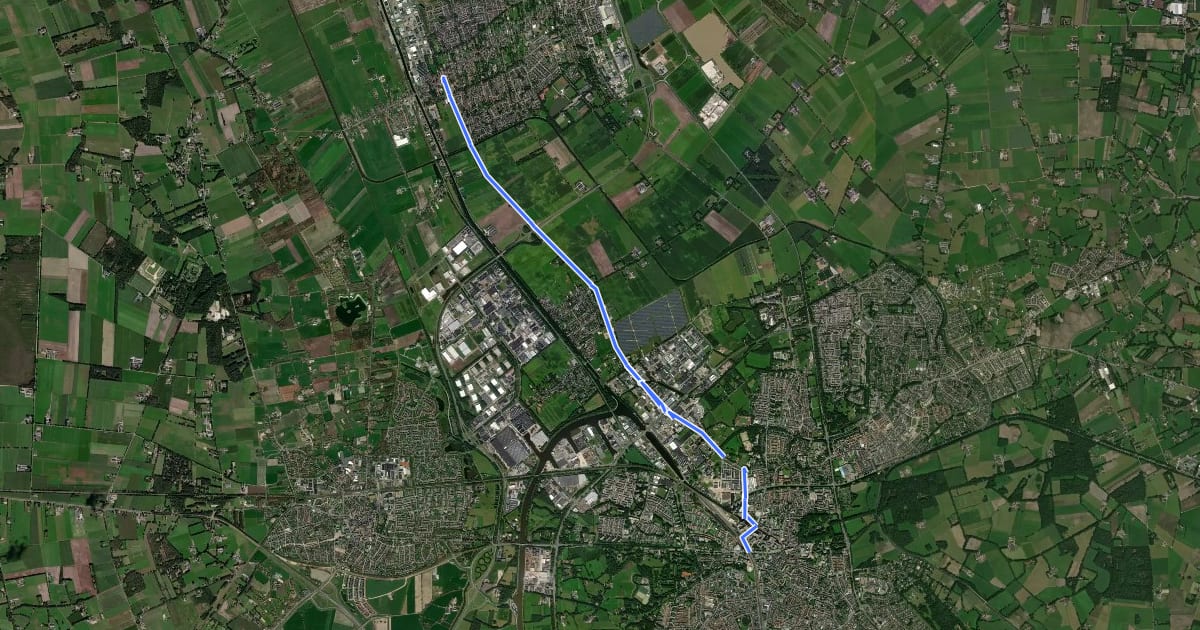 Маршрут Fietssnelweg F35 - Almelo-Vriezenveen на спутниковом снимке